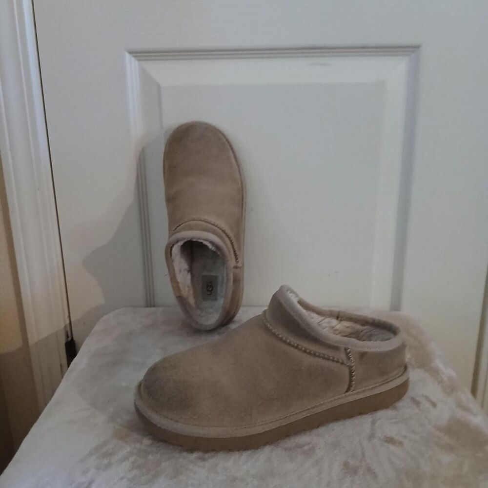 UGG Classic Micro Boot Tan Sand Suede Shearling 8 Y2K Preppy Basic Minimalist